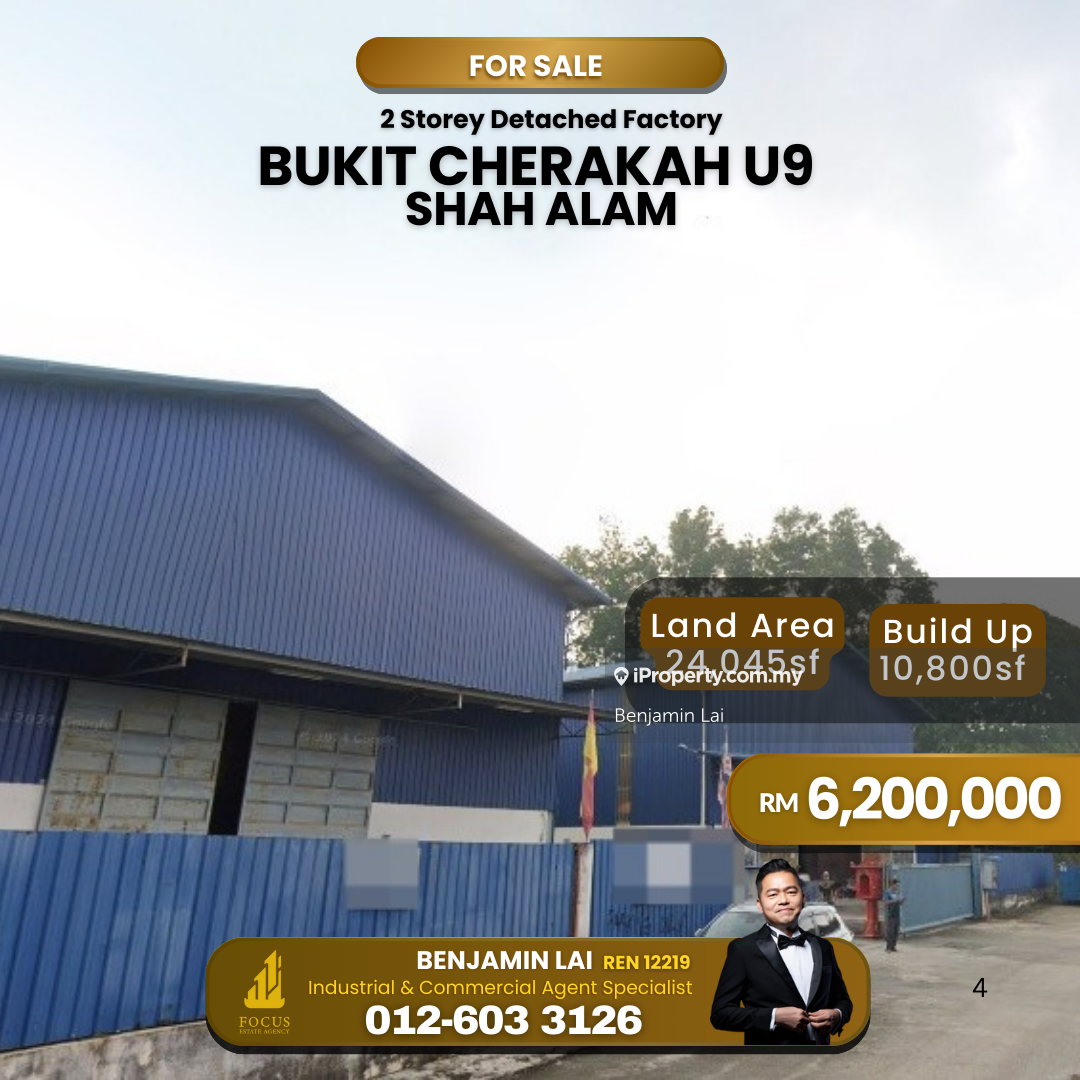Bukit Cherakah, U9 Shah Alam 2 Storey Detached Factory for Sale