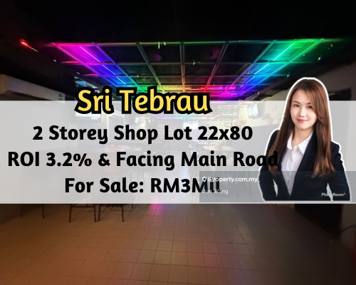 Sri Tebrau, 2 Storey Shop Lot 22x80, ROI 3.2%, Facing Main Road
