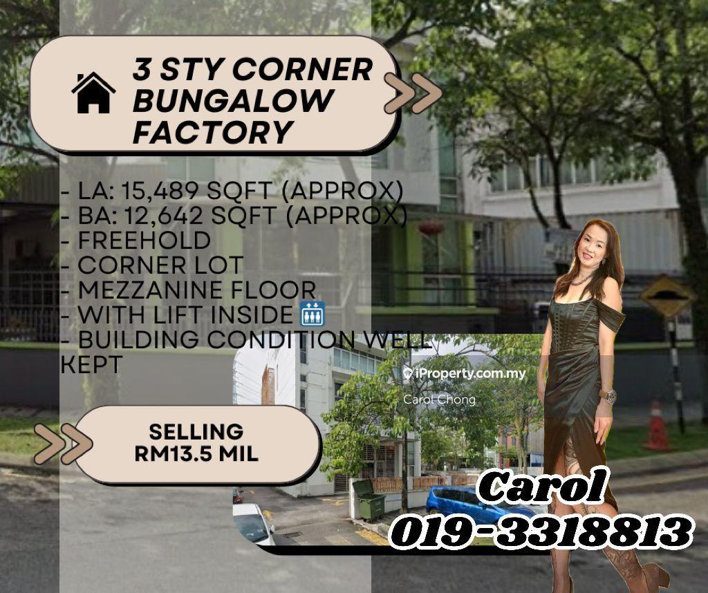 Limited Corner Bungalow Factory Kepong Segambut  For Sales