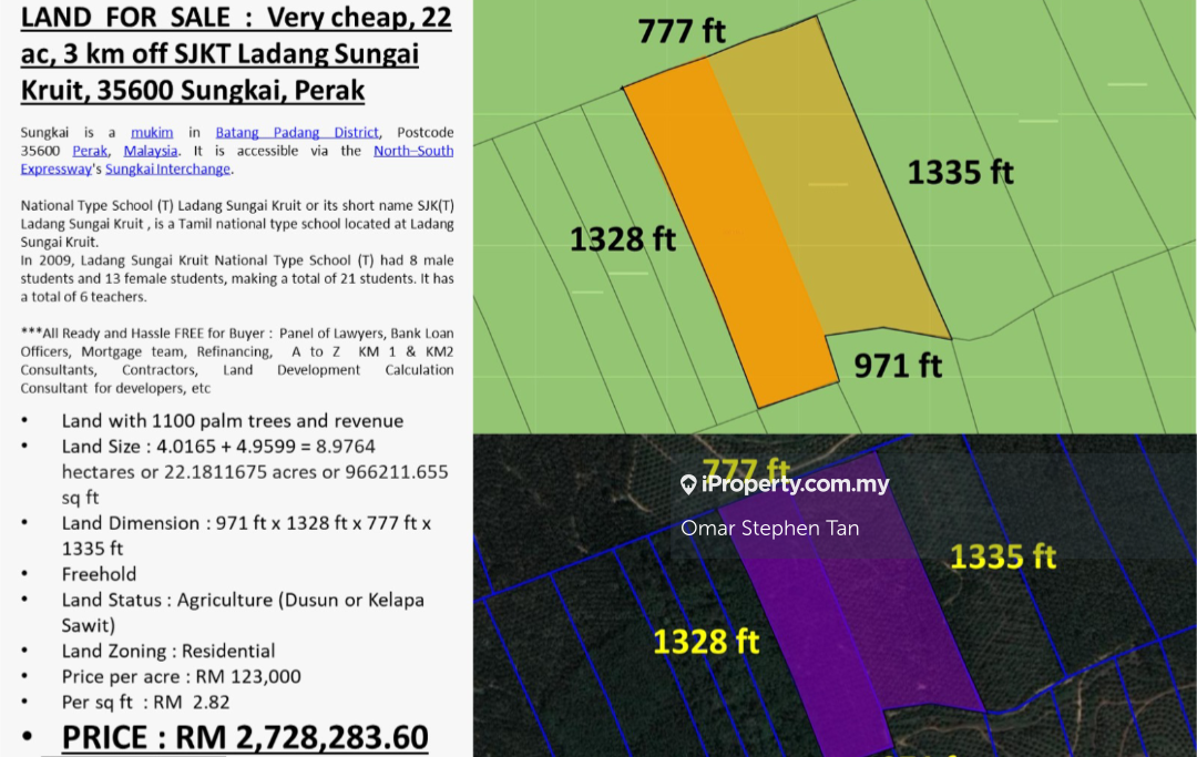 Residential Zoned Oil Palm Land - Sungkai Batang Padang Perak 
