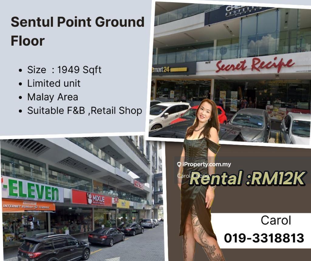 Sentul Point@ Ground Floor Shop Lot For Rent 