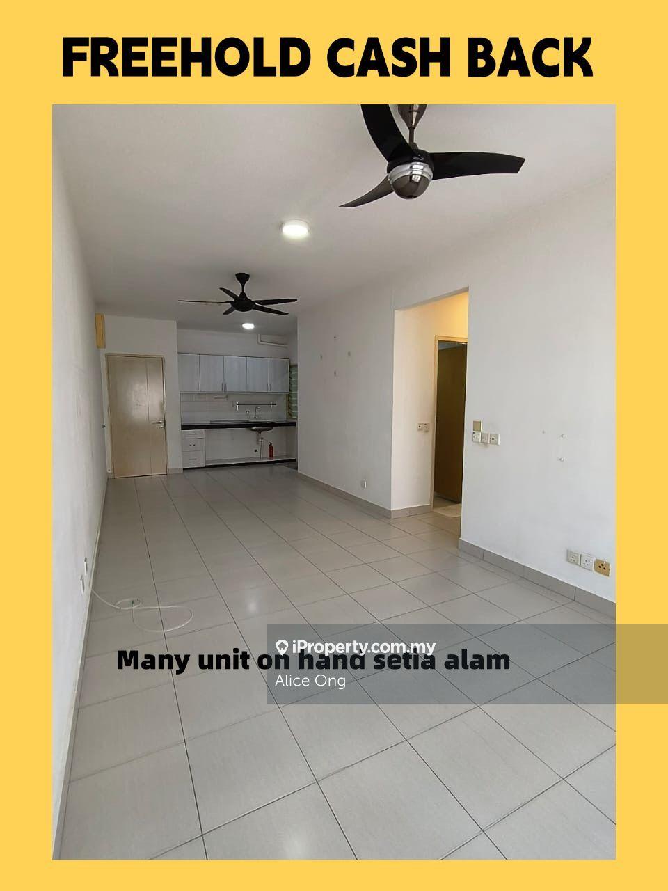 Freehold many unit in setia alam for sell cash back