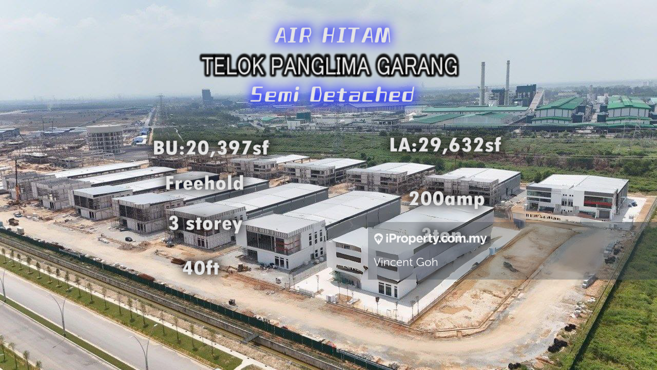 Brand New Air Hitam Semi Detached 3 Storey Factory 200amp 40ft 3ton