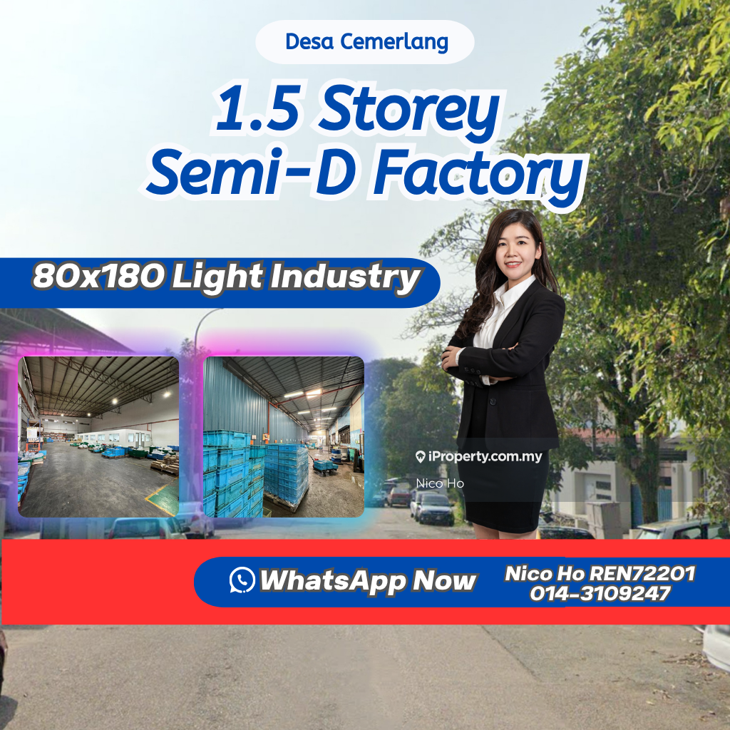 Desa Cemerlang @ Jalan Gemilang 1.5 Story Semi-D factory for sale