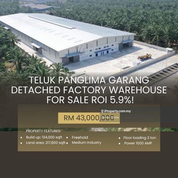 Good investment Telok Panglima Garang detached factory 1000amp sale