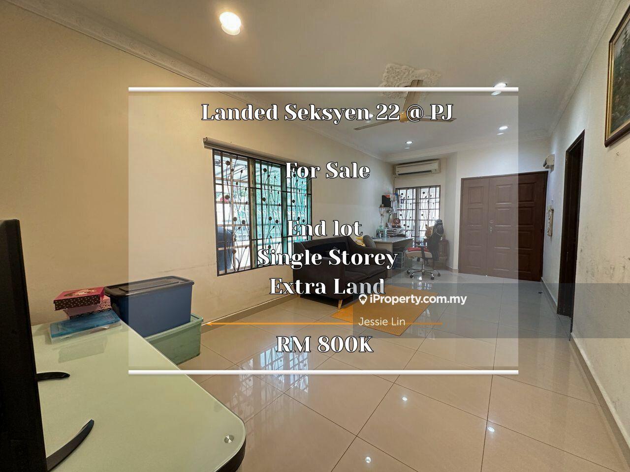 Seksyen 22 PJ single storey for sale end lot extra land