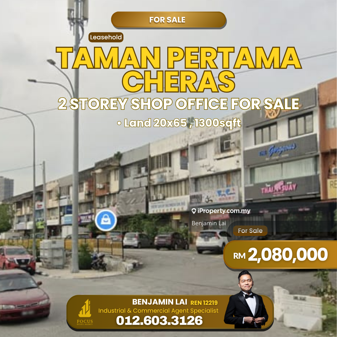 Taman Pertama Cheras 2 Storey Shop Office For Sale