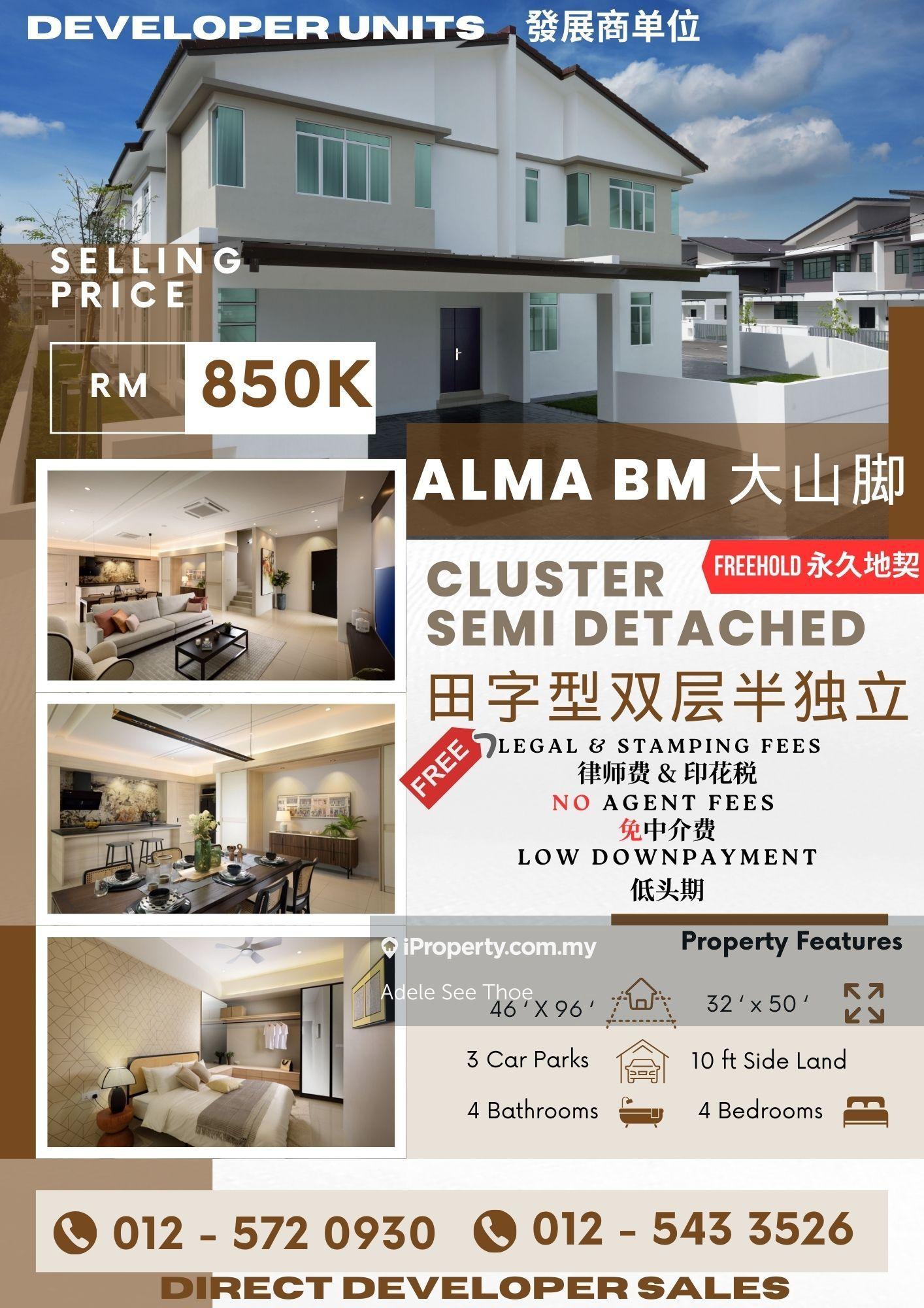 New Double Storey Semi Detached house for Sale at Alma Bukit Mertajam