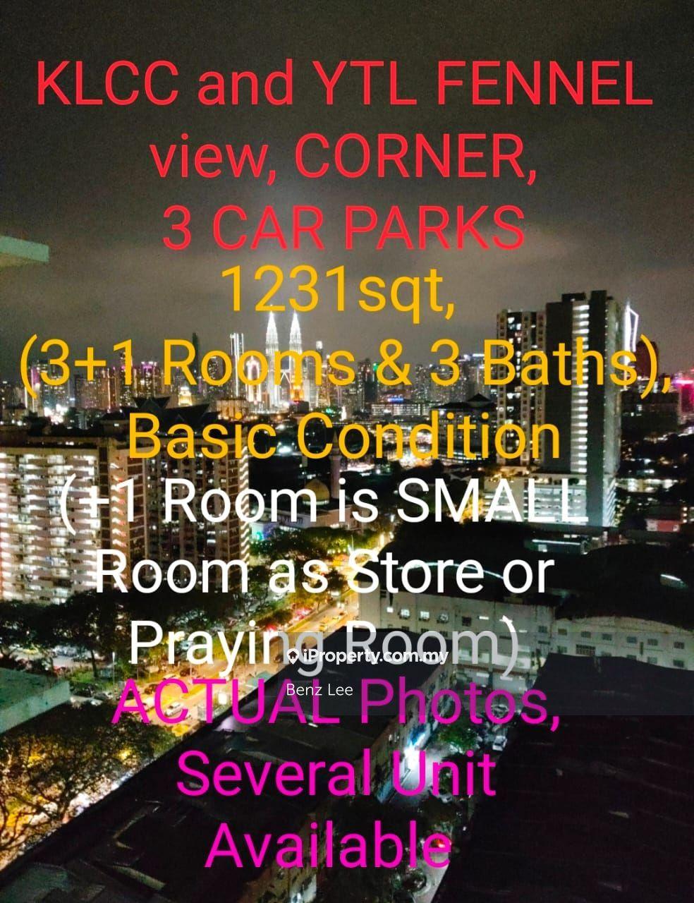 Near LRT Station & UTC Sentul,KLCC & Ytl Fennel Condo View, 3 Car Park