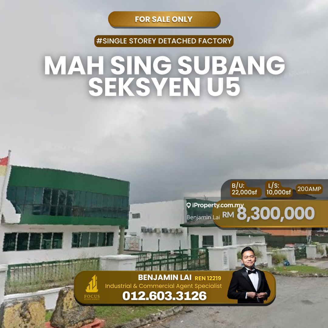 1sty Detached Factory for Sale, Mah Sing Subang Sek U5