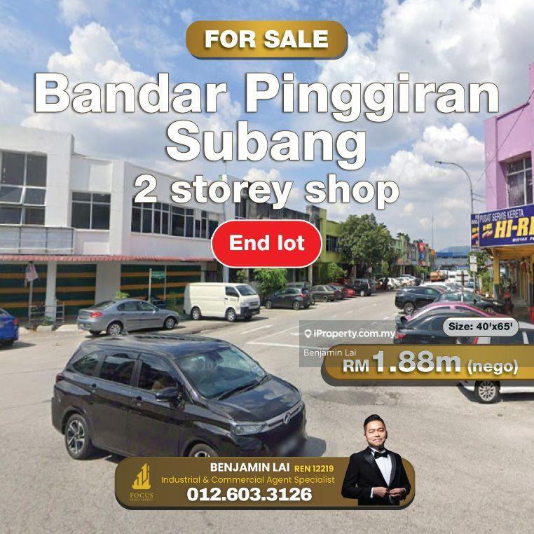 Bandar Pinggiran Subang 2 storey shop (End lot) for sale