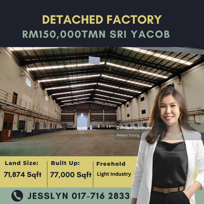 Taman Sri Yacob, Detached Factory For Rent
