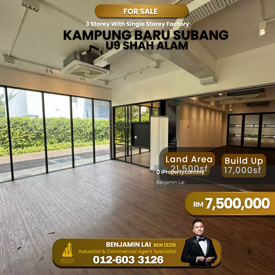 Kampung Baru Subang 3 Storey with Single Storey Factory for Sale