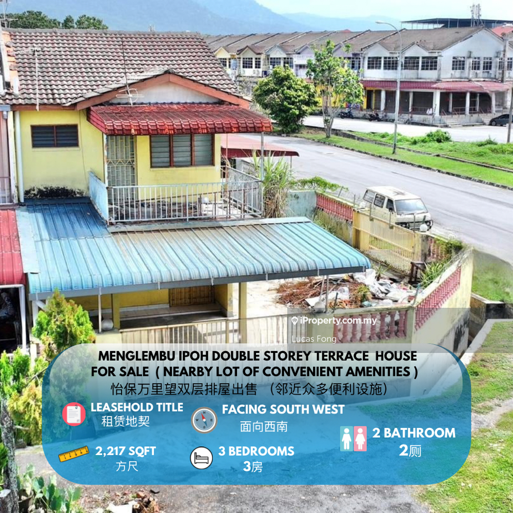 Menglembu Ipoh Corner Lot Double Storey House For Sale 