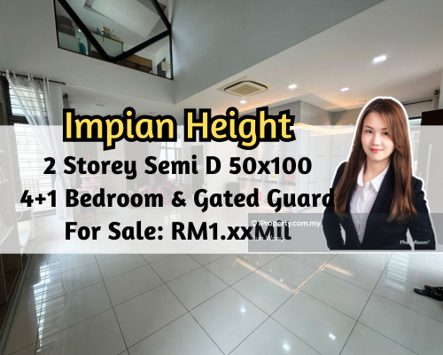 Impian Height, 2 Storey Semi D 50x100, Gated Guarded, 4 plus 1 Bedroom