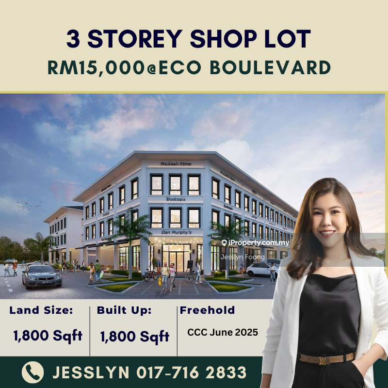 Eco Boulevard 2, 3 Storey Shop Lot For Rent