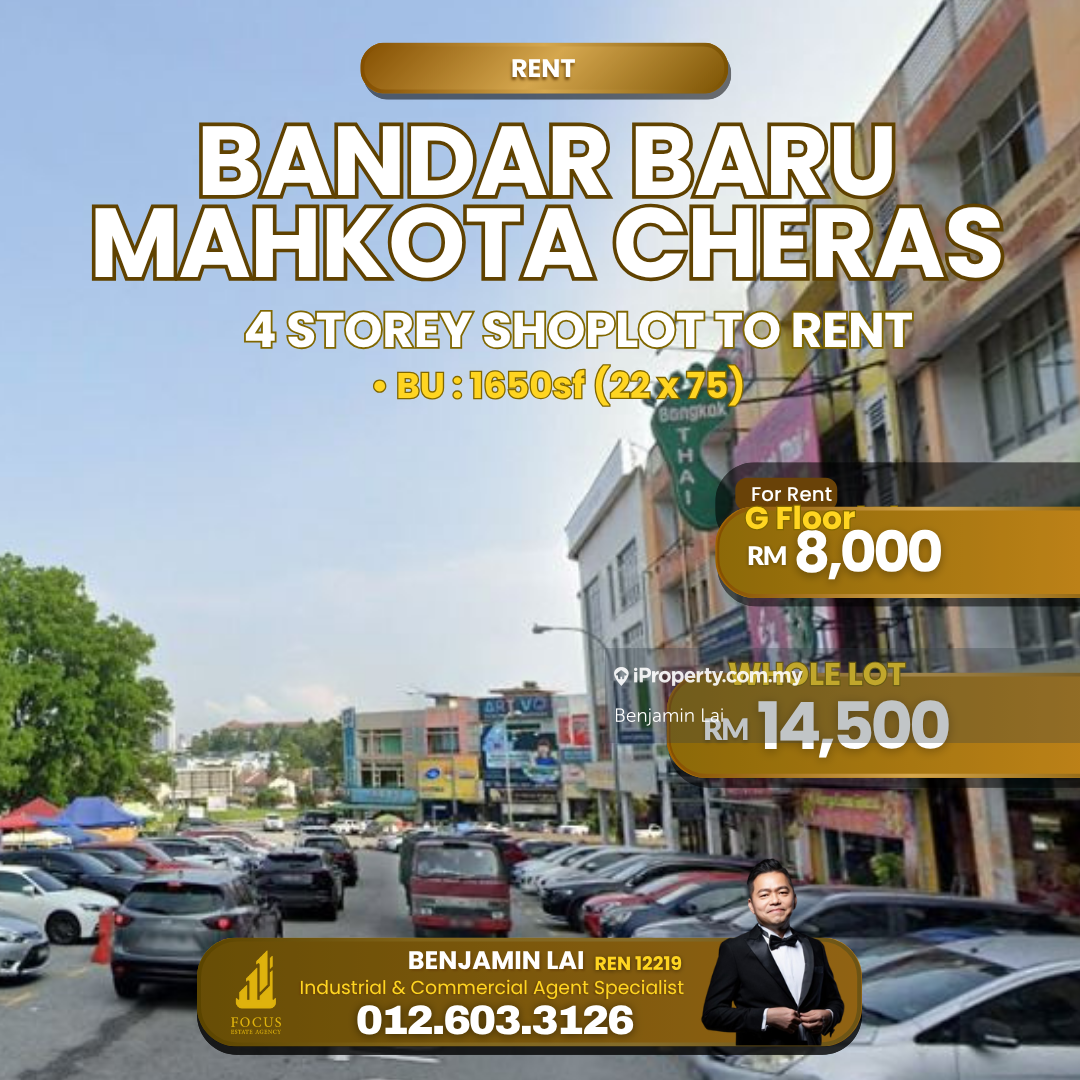 Bandar Baru Mahkota Cheras 4 Storey Shoplot To Rent