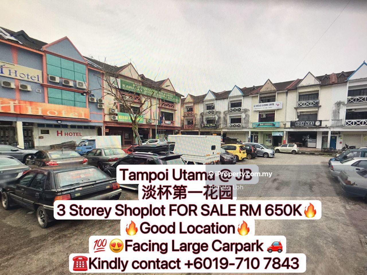 Taman Tampoi Utama Three Storey Shop Facing Large Carpark For Sale
