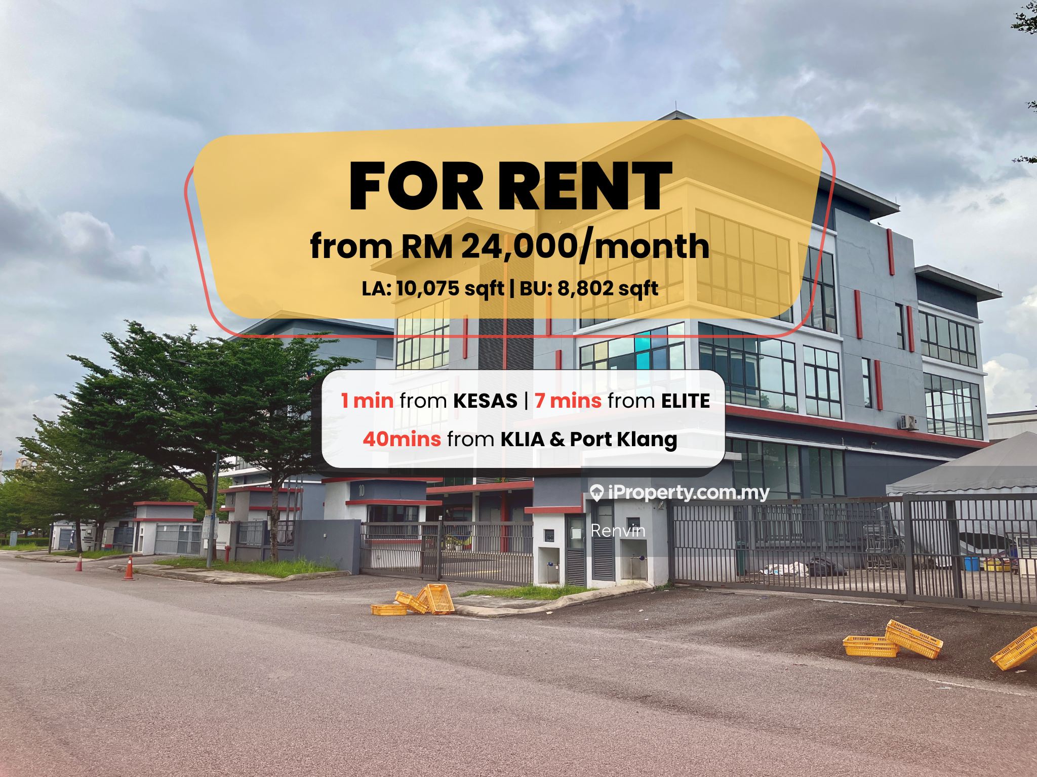 Sekitar 26 - 3-Storey (No Flood) Semi-D Factory @ Shah Alam For Rent