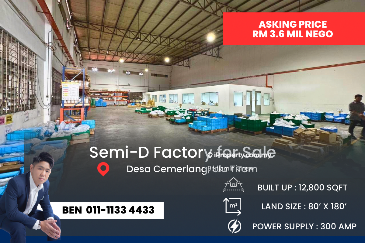Desa Cemerlang Semi-D Factory for Sale