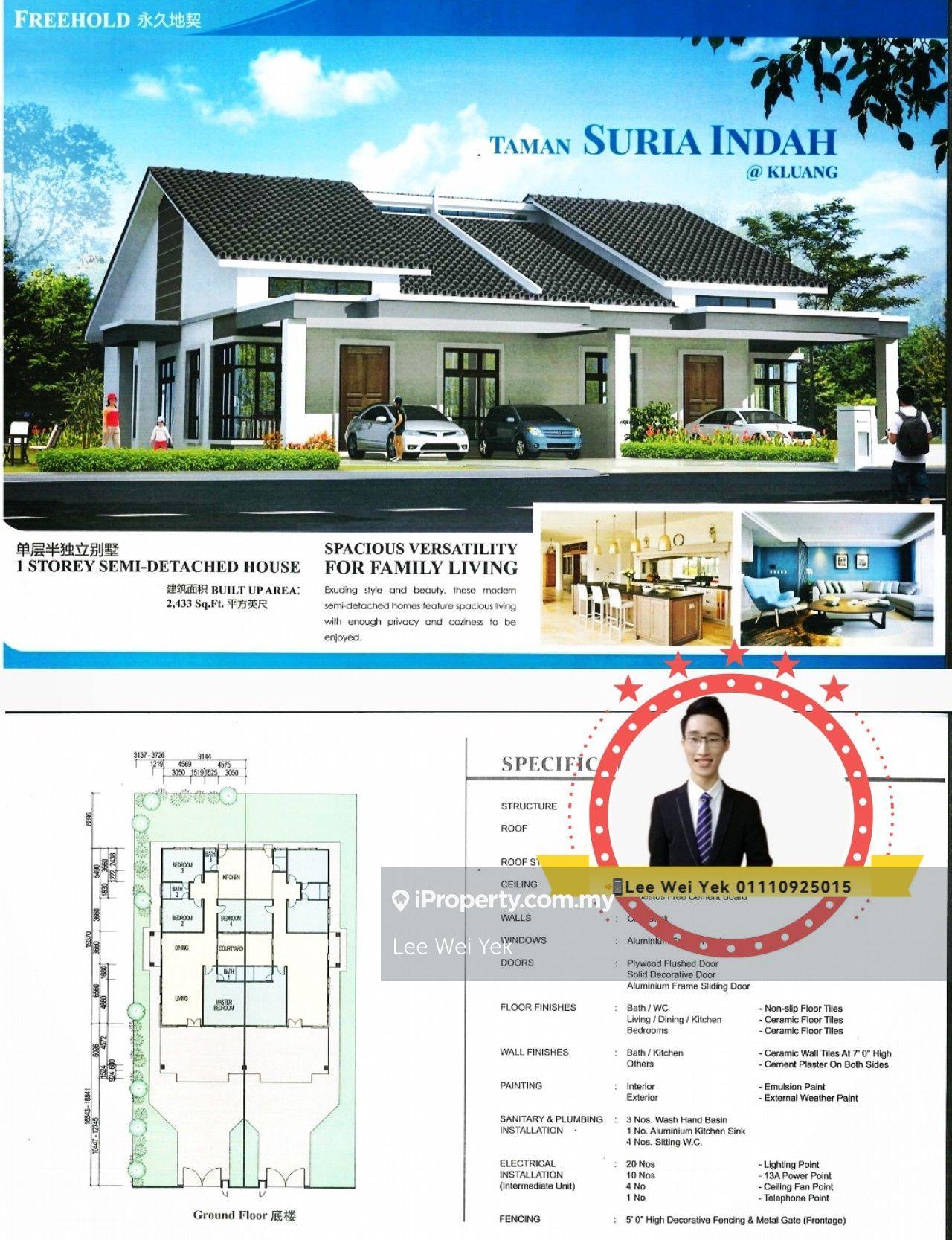Taman Suria Indah Kluang Single Storey Semi-D New House For Sales