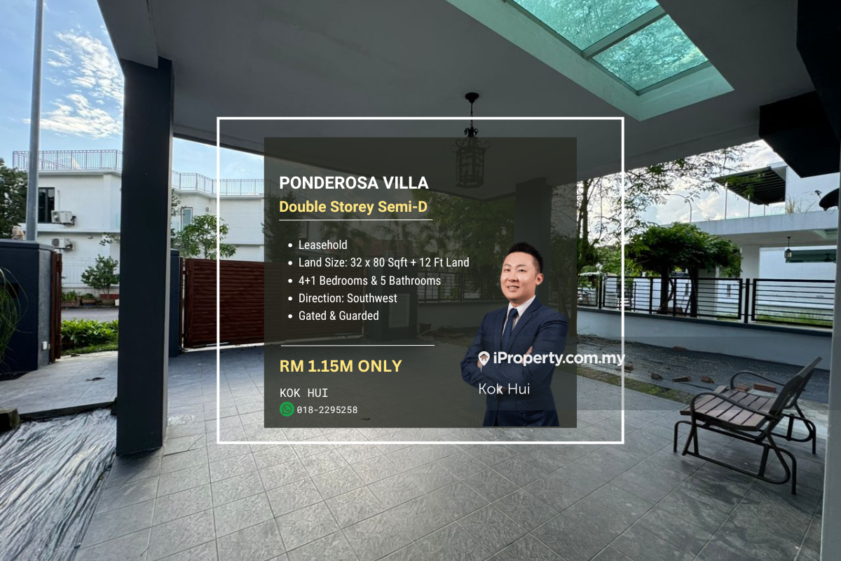 Ponderosa Villa Semi-D! Rm1.15m Only!!