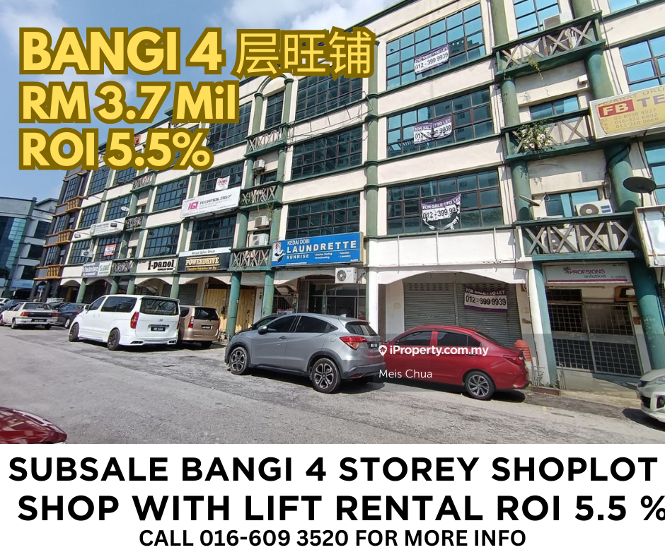 Bangi 4.5 Storey with basement Shoplot with lift for Sale