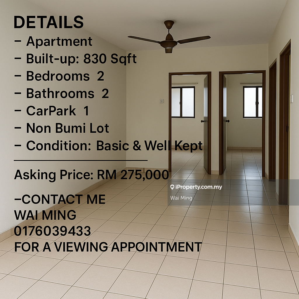 Lestari Apartment @ Bandar Sri Permaisuri Unit For Sale !!