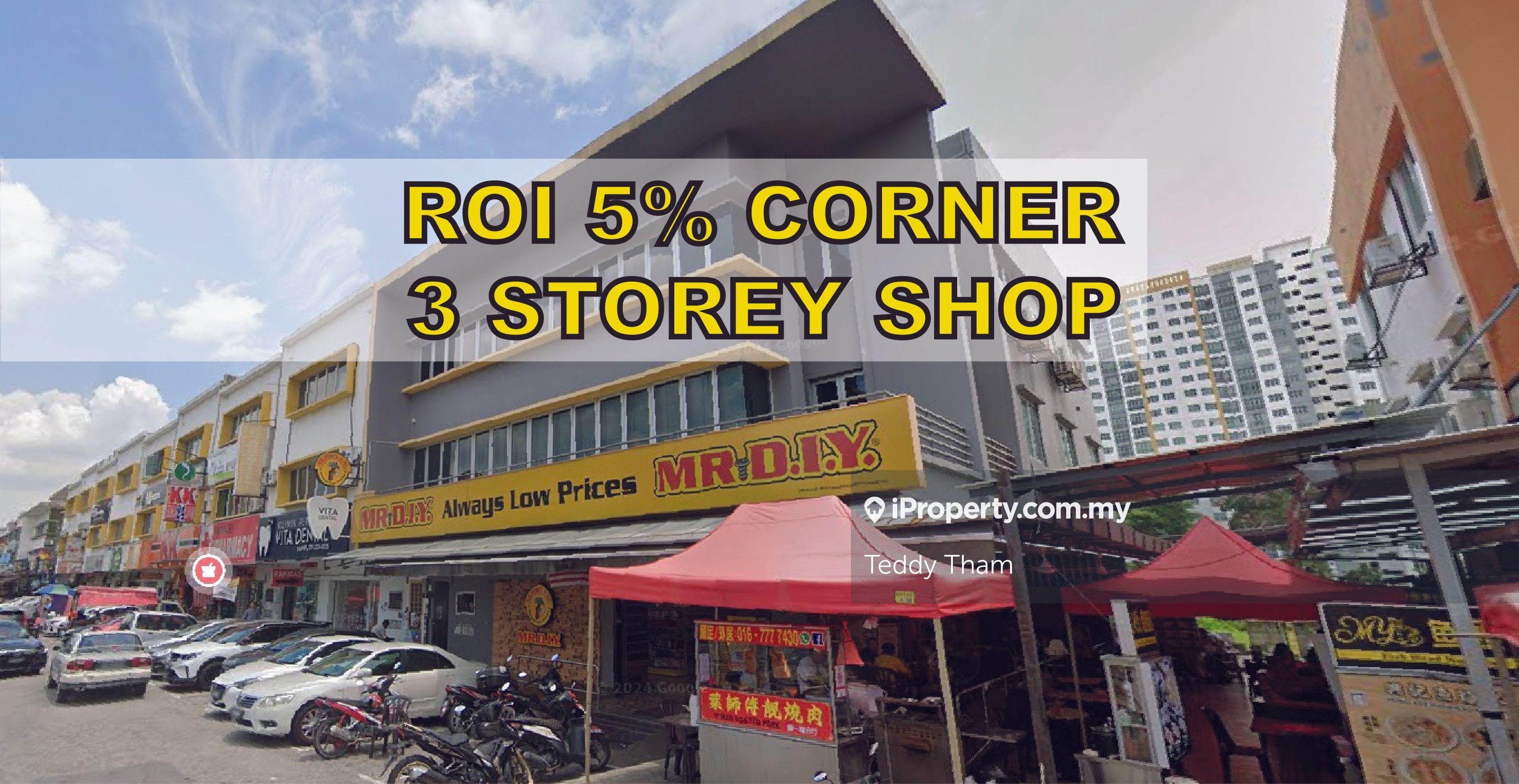 Corner 3 storey Shop, 7300 sf, Facing Main Road, Freehold, Tenanted