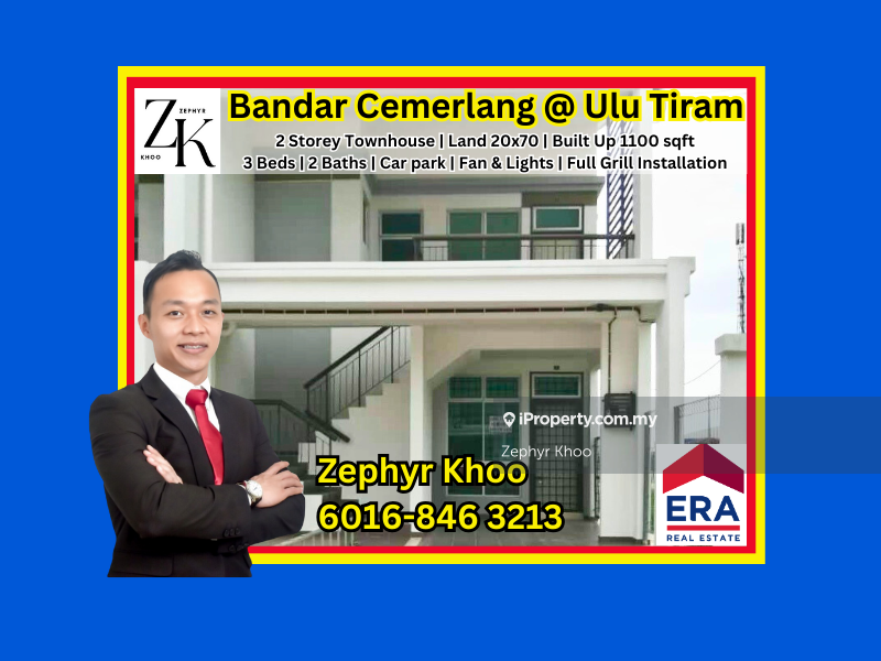Bandar Cemerlang At ulu Tiram Townhouse for Rent