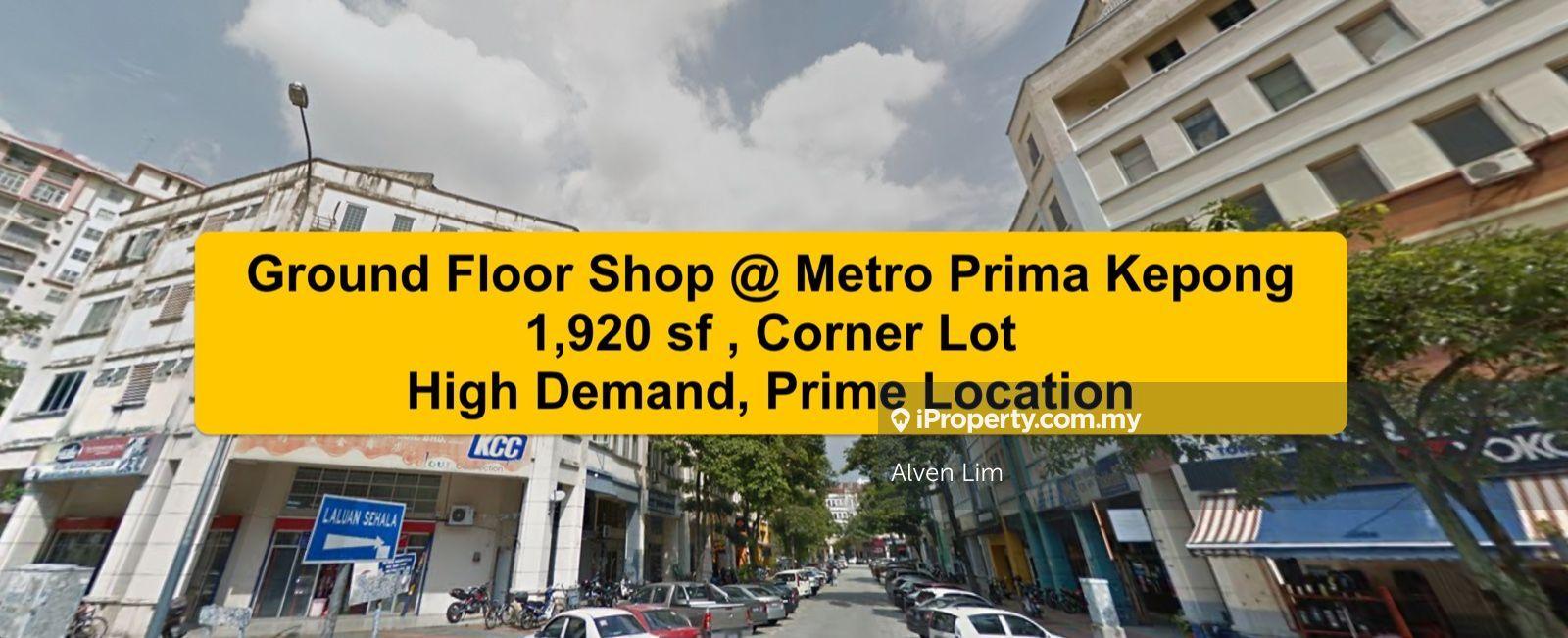 Metro Prima Kepong, Ground Floor Shop, Corner Lot, High Demand,Limited