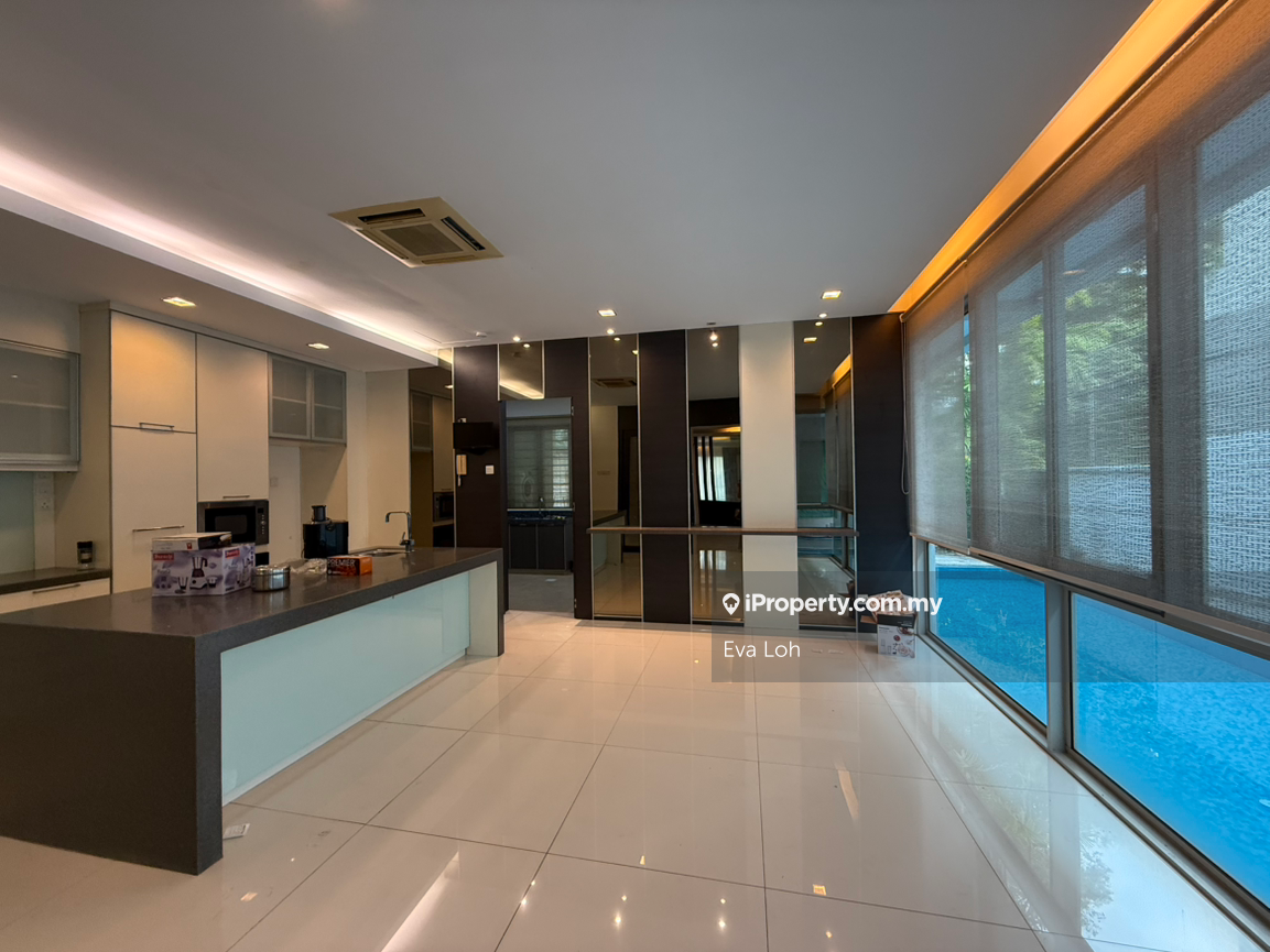 Guarded 3 storey zero lot bungalow with pool renovated fully furnished