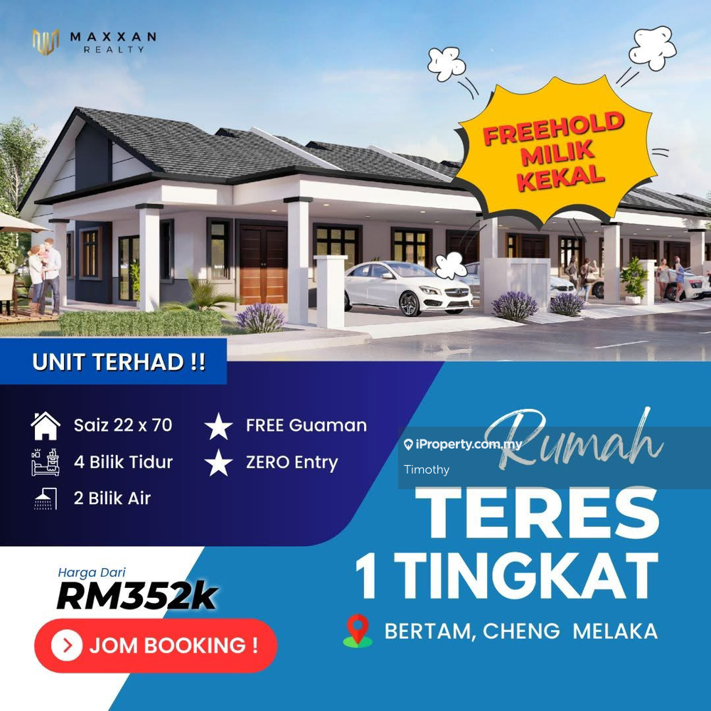 Projek baru rumah teres setingkat untuk dijual di bertam,cheng