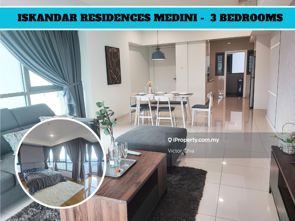 Cheap Iskandar Residences Medini 3 Beds Partial Furnished Only Rm755k