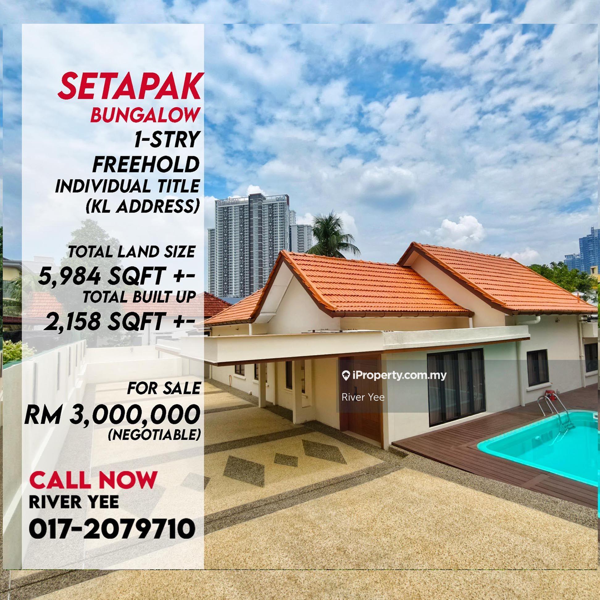 Setapak Bungalow with Land 5900 sf Taman P Ramlee next to Titiwangsa