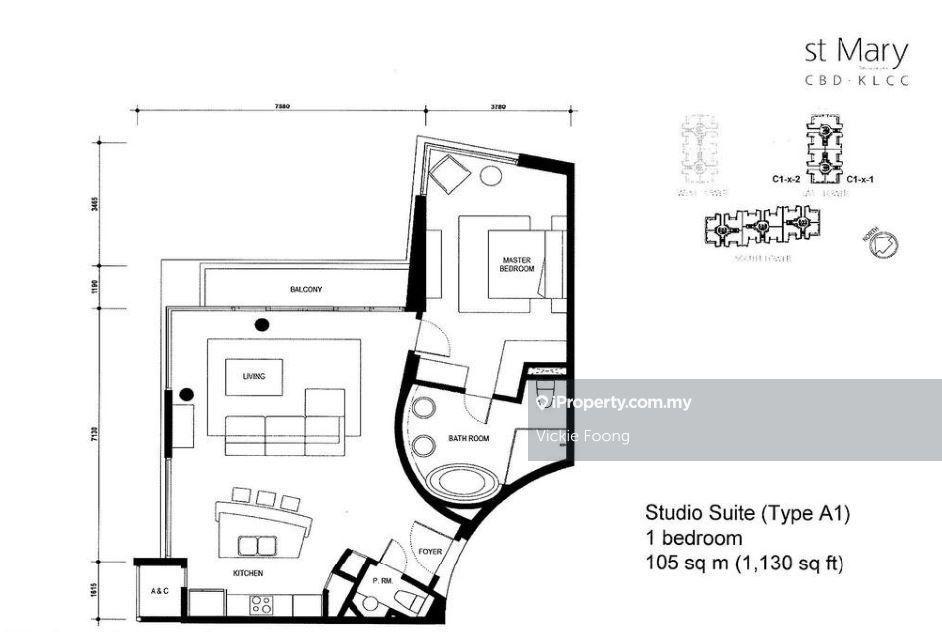 High Floor , Fully furnished ,within walking distance to Pavilion Mall