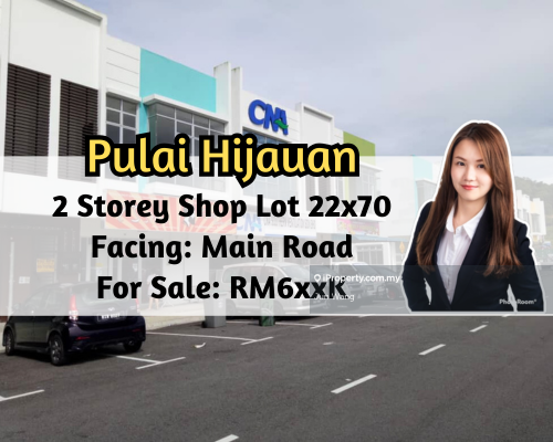 Pulai Hijauan, 2 Storey Shop Lot 22x70, Facing: Main Road, Tenanted
