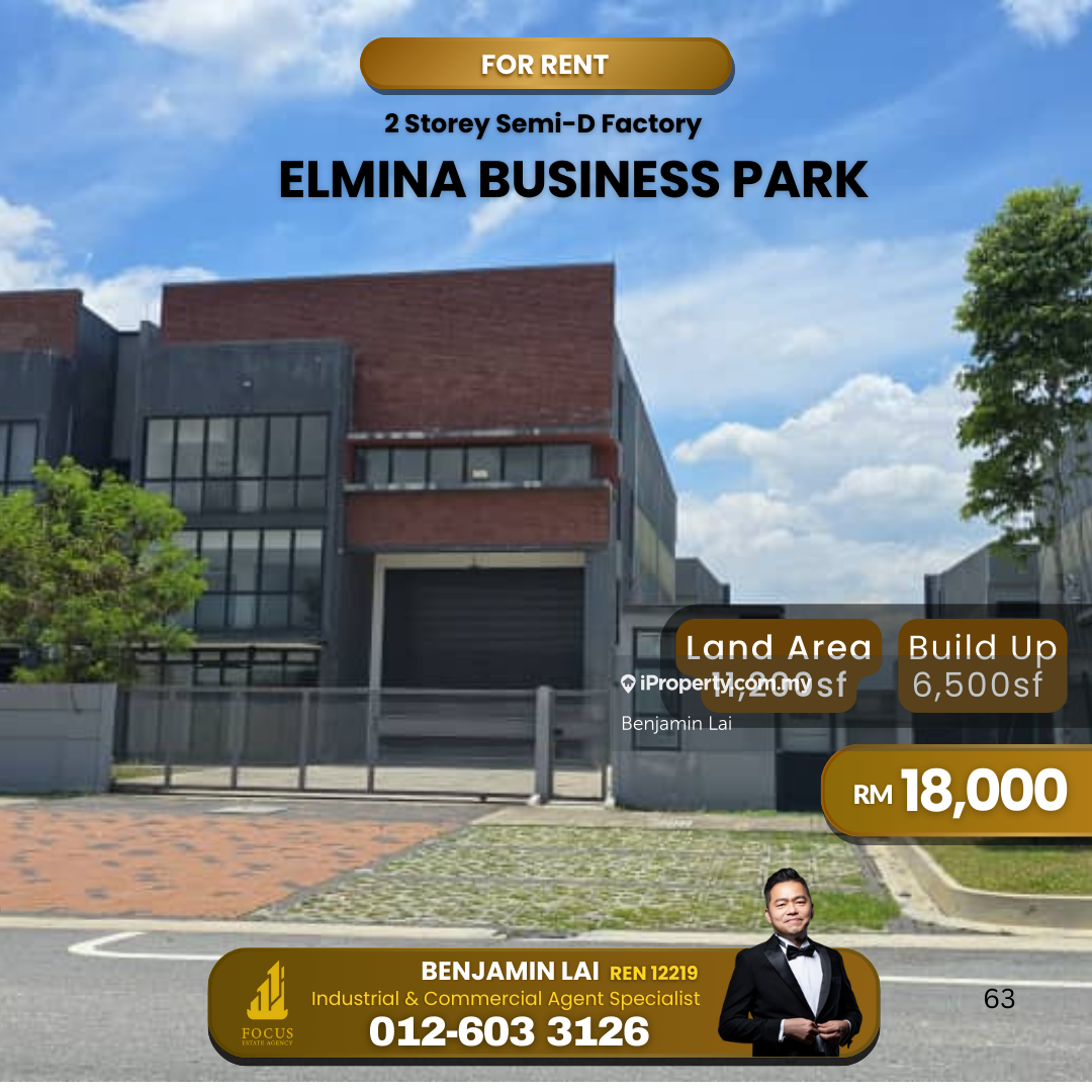 Elmina Business Park, Sungai Buloh 2 Storey Semi-D Factory For Rent