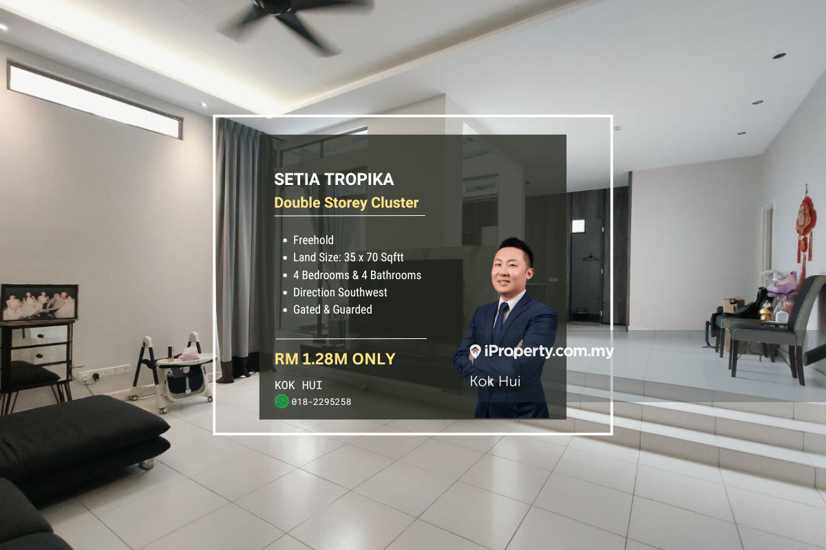 Setia Tropika Double Storey Cluster!! Rm1.28m Only!!