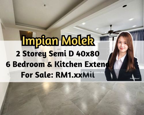 Impian Molek, Taman Molek, 2 Storey Semi D 40x80, Kitchen Extended