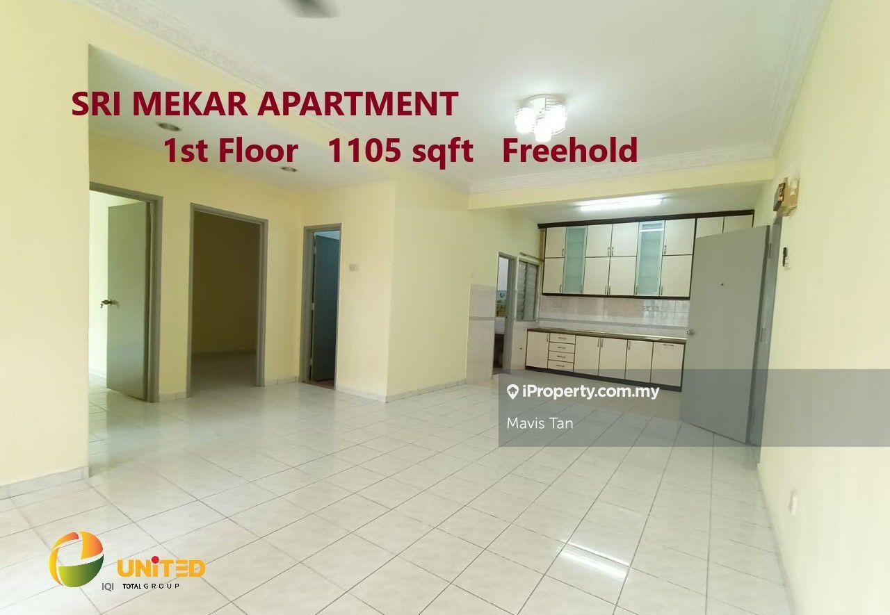 1st Floor 1105sqst Freehold Sri Mekar Apartment Bandar Puchong Jaya