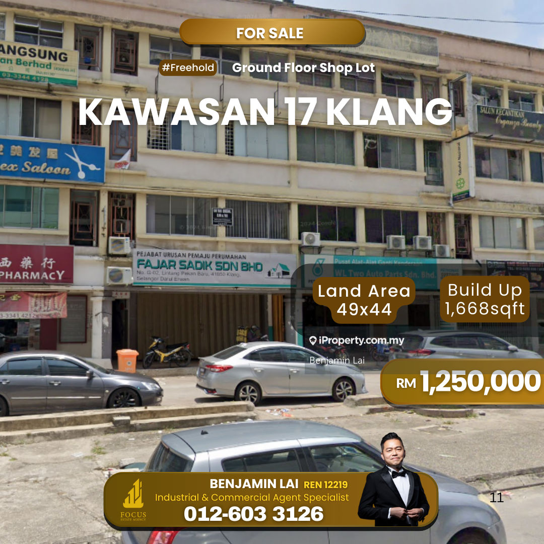 Kawasan 17, Klang Ground Floor Shop Corner Lot for Sale