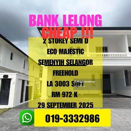 Bank Lelong Freehold 2 Storey Semi D Eco Majestic Semenyih