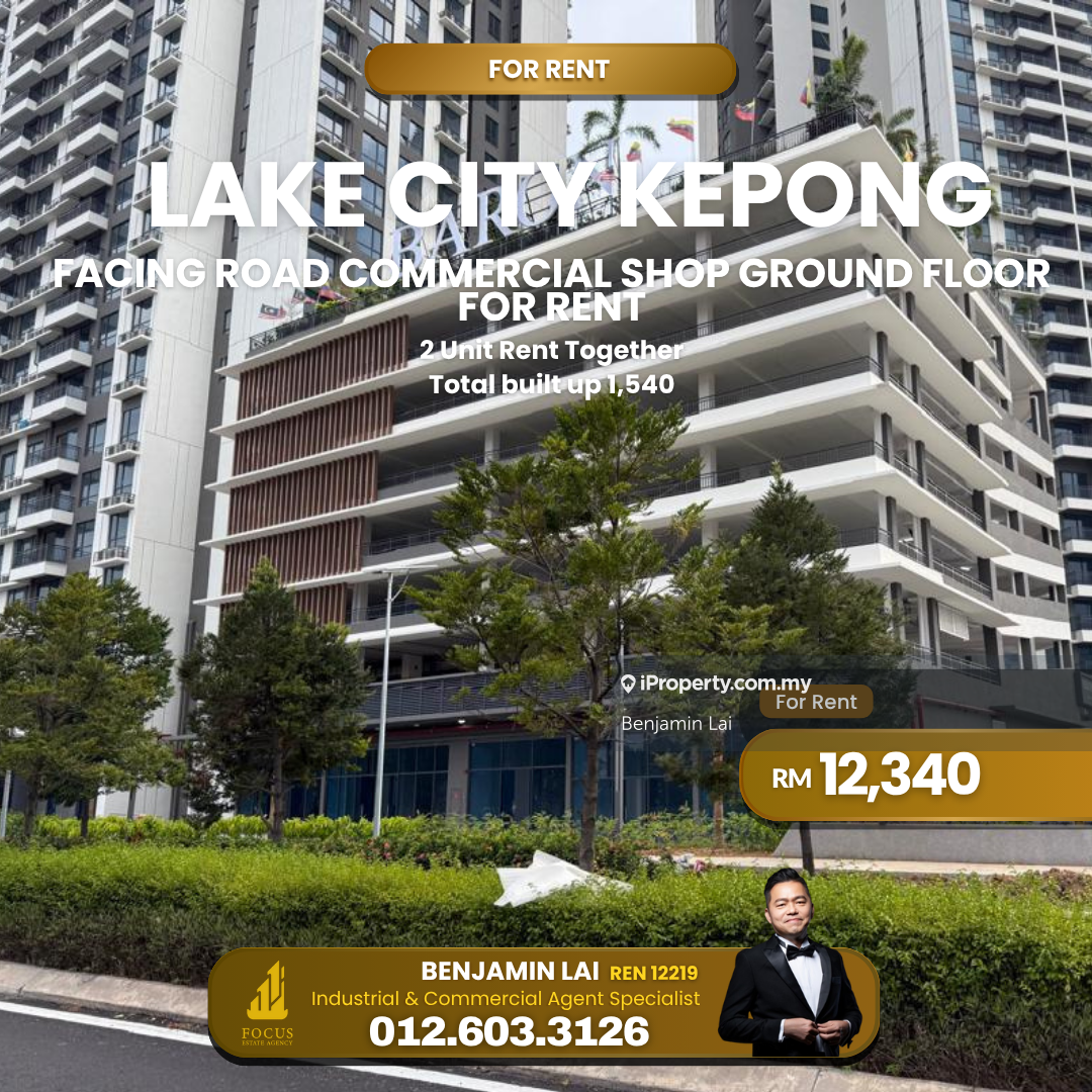Lake City Kepong Facing Road Commercial Shop Ground floor For Rent