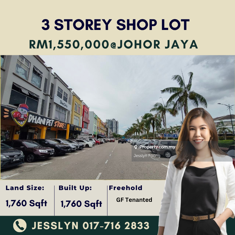 Johor Jaya, 3 Storey Shop Lot For Sale