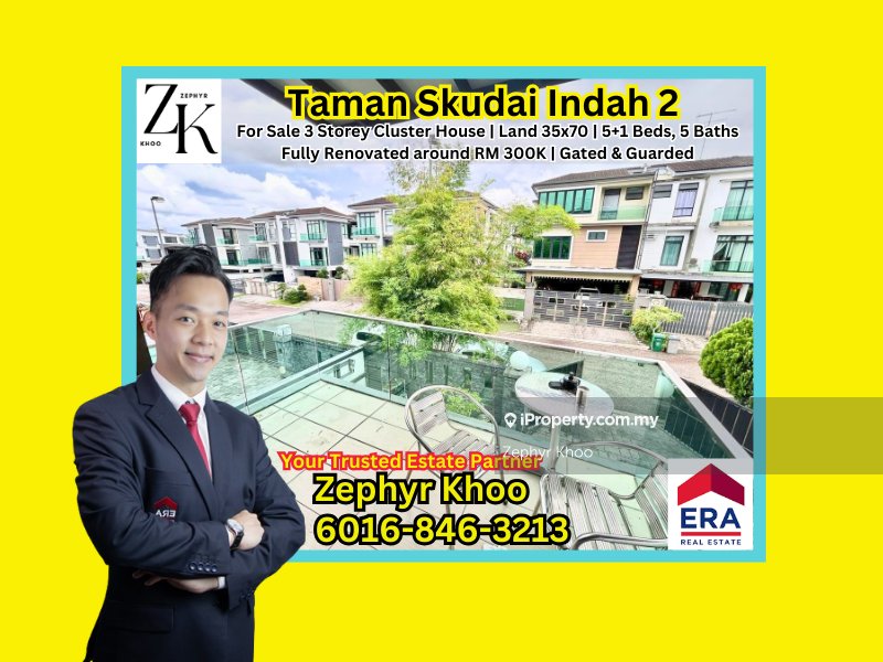 Taman Skudai Indah 2 Beside Mutiara Rini 3 Storey Cluster House