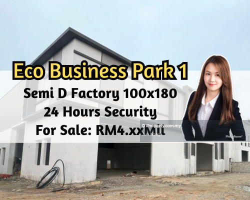 Eco Business Park 1 Semi-D Factory 100x180, 24 Hrs Security, Brand New