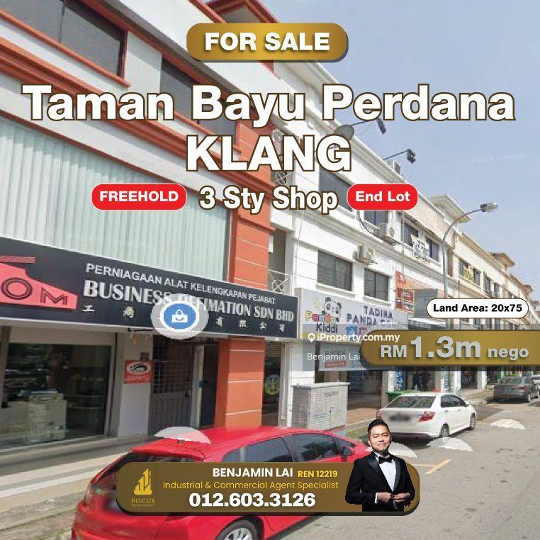 Taman Bayu Perdana, Klang 3sty Shop (End Lot) for Sale