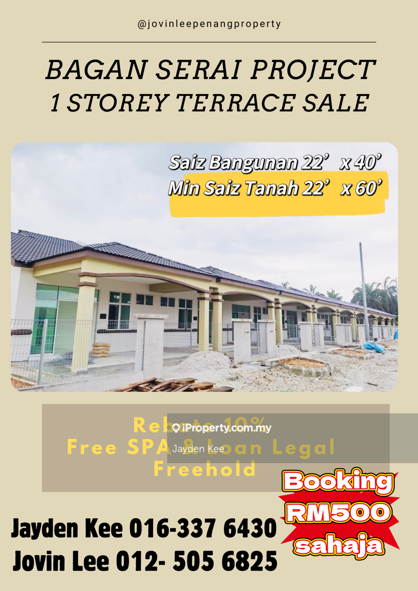 Bagan serai 1 storey terrace sale full loan new project 