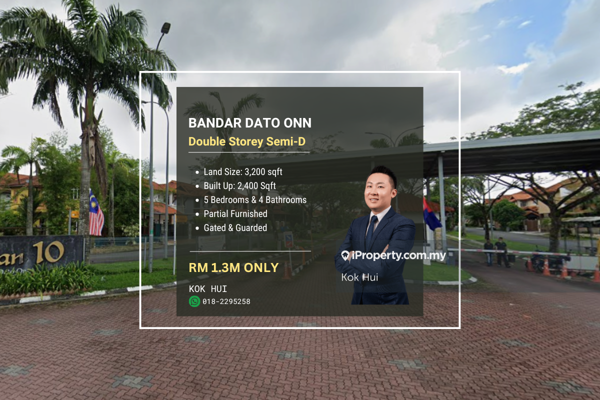 Double Storey Semi-D @ Bandar Dato Onn For Sale! Rm1.3m Only!!